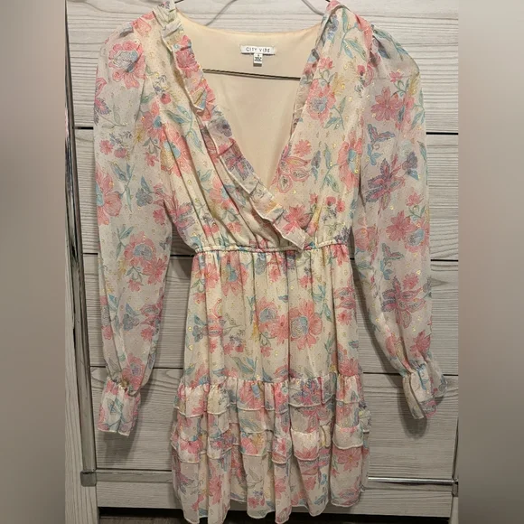 Floral Ruffle Mini Dress - Picture 1 of 1